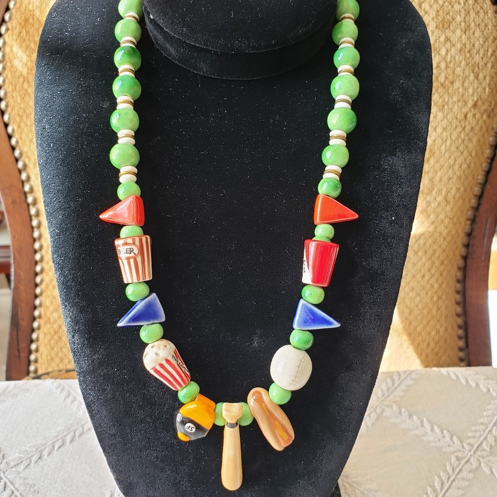 Baseball Necklace. Hand made.